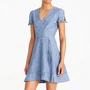 J.Crew Factory | Chambray Faux Wrap Dress | 10